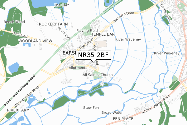 NR35 2BF map - small scale - OS Open Zoomstack (Ordnance Survey)