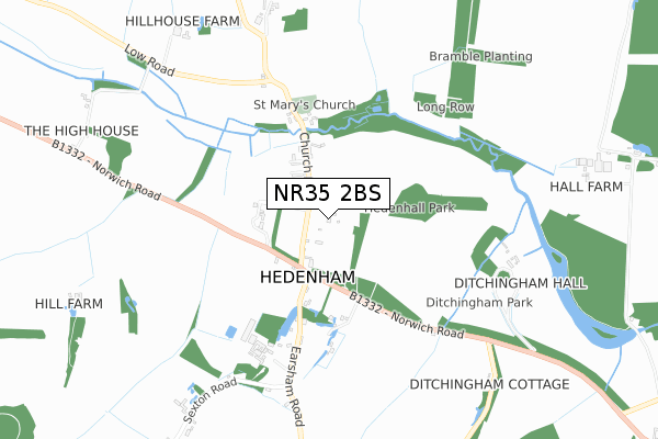 NR35 2BS map - small scale - OS Open Zoomstack (Ordnance Survey) NR35 2BS map - small scale - OS Open Zoomstack (Ordnance Survey)