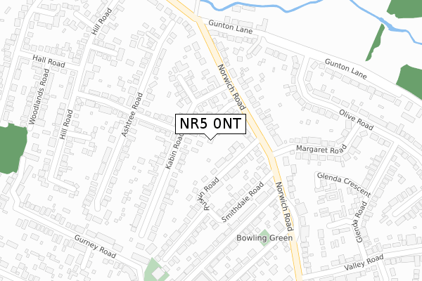 NR5 0NT map - large scale - OS Open Zoomstack (Ordnance Survey)