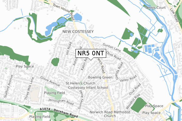 NR5 0NT map - small scale - OS Open Zoomstack (Ordnance Survey)