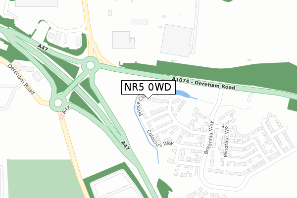 NR5 0WD map - large scale - OS Open Zoomstack (Ordnance Survey)