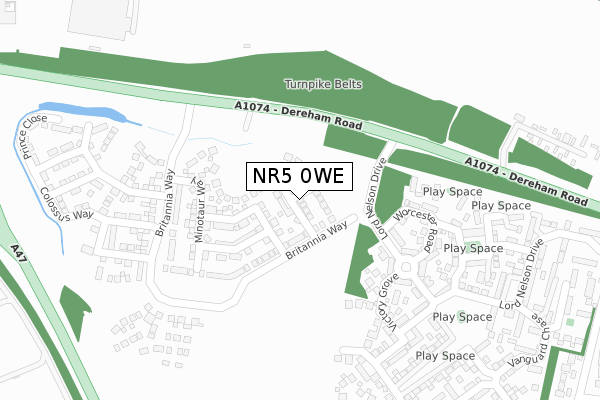 NR5 0WE map - large scale - OS Open Zoomstack (Ordnance Survey) NR5 0WE map - large scale - OS Open Zoomstack (Ordnance Survey)