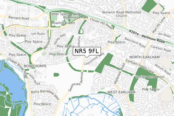 NR5 9FL map - small scale - OS Open Zoomstack (Ordnance Survey) NR5 9FL map - small scale - OS Open Zoomstack (Ordnance Survey)