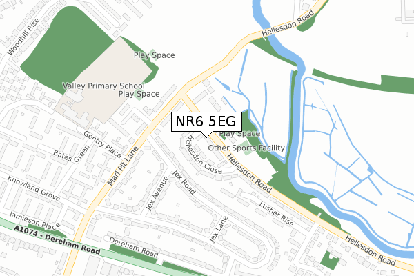 NR6 5EG map - large scale - OS Open Zoomstack (Ordnance Survey)