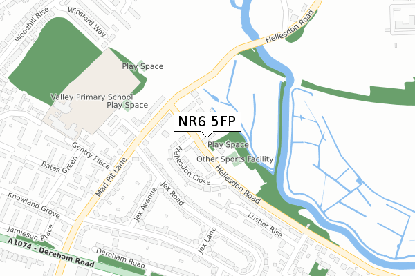 NR6 5FP map - large scale - OS Open Zoomstack (Ordnance Survey)