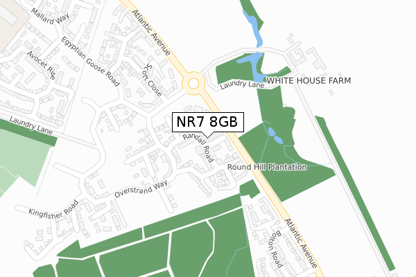 NR7 8GB map - large scale - OS Open Zoomstack (Ordnance Survey)
