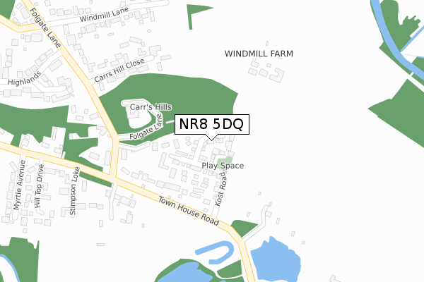 NR8 5DQ map - large scale - OS Open Zoomstack (Ordnance Survey) NR8 5DQ map - large scale - OS Open Zoomstack (Ordnance Survey)