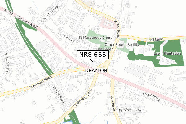 NR8 6BB map - large scale - OS Open Zoomstack (Ordnance Survey)