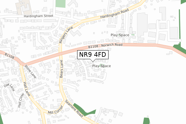 NR9 4FD map - large scale - OS Open Zoomstack (Ordnance Survey) NR9 4FD map - large scale - OS Open Zoomstack (Ordnance Survey)