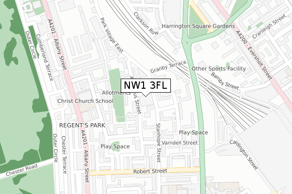 NW1 3FL map - large scale - OS Open Zoomstack (Ordnance Survey)