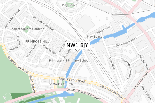 NW1 8JY map - large scale - OS Open Zoomstack (Ordnance Survey)