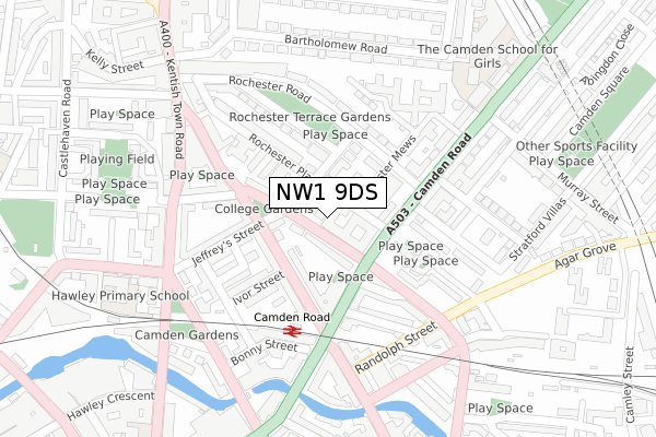 NW1 9DS map - large scale - OS Open Zoomstack (Ordnance Survey)