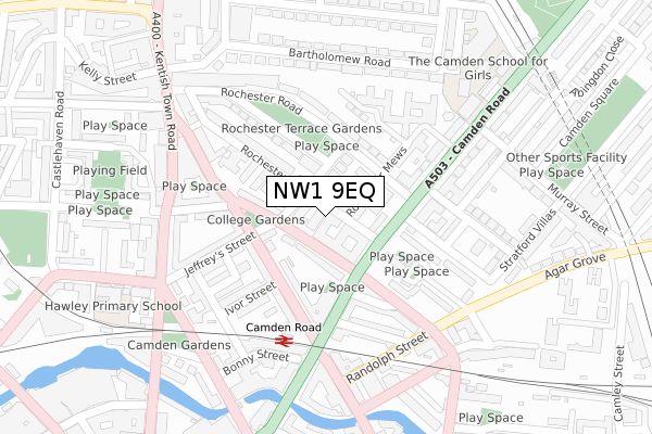 NW1 9EQ map - large scale - OS Open Zoomstack (Ordnance Survey)