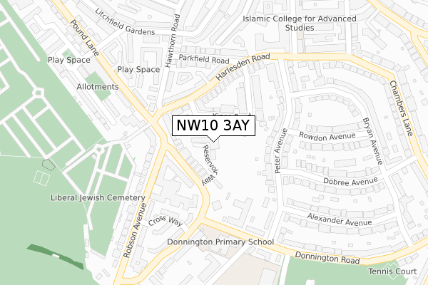 NW10 3AY map - large scale - OS Open Zoomstack (Ordnance Survey)