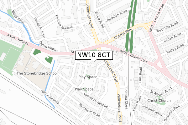 NW10 8GT map - large scale - OS Open Zoomstack (Ordnance Survey)