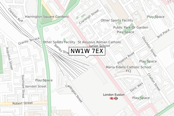 NW1W 7EX map - large scale - OS Open Zoomstack (Ordnance Survey)