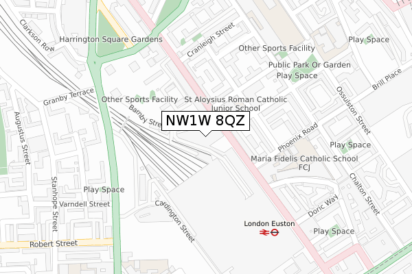 NW1W 8QZ map - large scale - OS Open Zoomstack (Ordnance Survey)