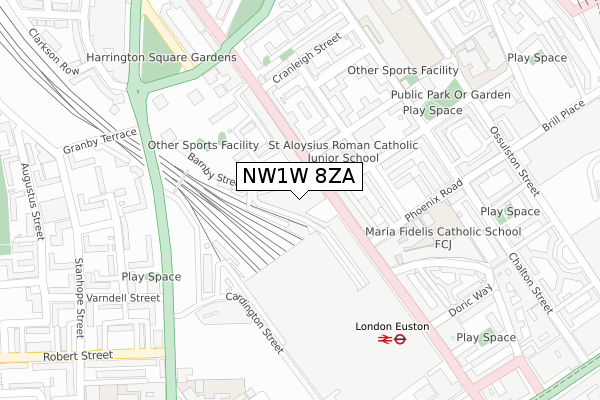 NW1W 8ZA map - large scale - OS Open Zoomstack (Ordnance Survey)
