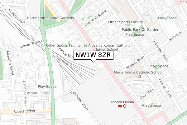 NW1W 8ZR map - large scale - OS Open Zoomstack (Ordnance Survey)