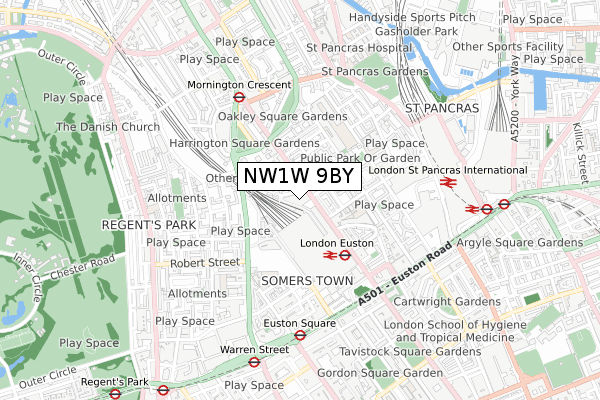 NW1W 9BY map - small scale - OS Open Zoomstack (Ordnance Survey) NW1W 9BY map - small scale - OS Open Zoomstack (Ordnance Survey)