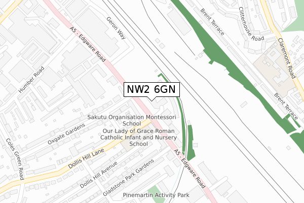 NW2 6GN map - large scale - OS Open Zoomstack (Ordnance Survey) NW2 6GN map - large scale - OS Open Zoomstack (Ordnance Survey)