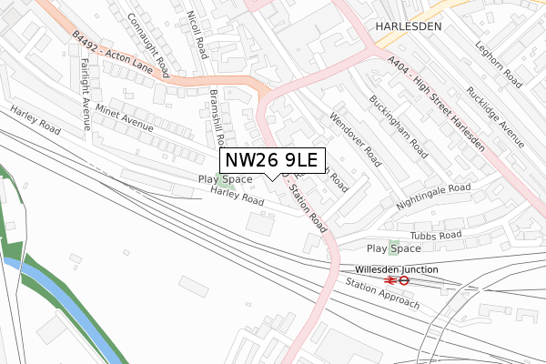 NW26 9LE map - large scale - OS Open Zoomstack (Ordnance Survey)