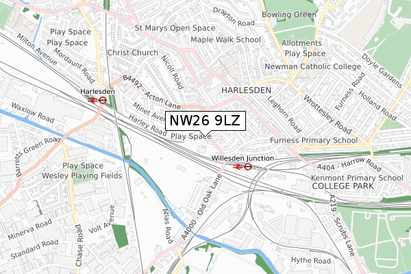 NW26 9LZ map - small scale - OS Open Zoomstack (Ordnance Survey) NW26 9LZ map - small scale - OS Open Zoomstack (Ordnance Survey)