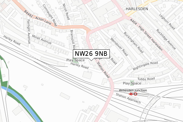 NW26 9NB map - large scale - OS Open Zoomstack (Ordnance Survey)