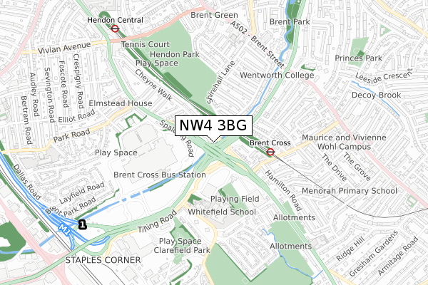 NW4 3BG map - small scale - OS Open Zoomstack (Ordnance Survey) NW4 3BG map - small scale - OS Open Zoomstack (Ordnance Survey)