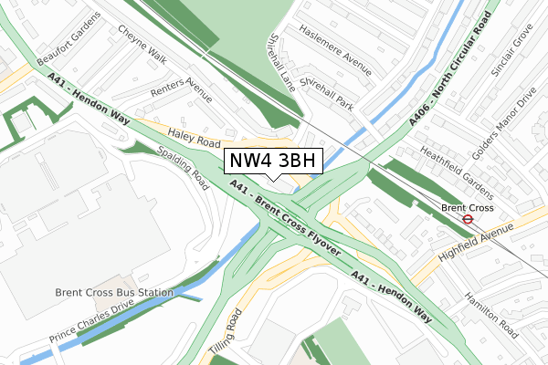 NW4 3BH map - large scale - OS Open Zoomstack (Ordnance Survey) NW4 3BH map - large scale - OS Open Zoomstack (Ordnance Survey)