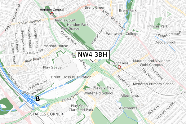 NW4 3BH map - small scale - OS Open Zoomstack (Ordnance Survey) NW4 3BH map - small scale - OS Open Zoomstack (Ordnance Survey)