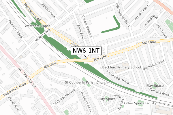 NW6 1NT map - large scale - OS Open Zoomstack (Ordnance Survey)