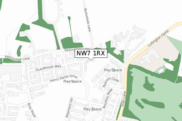 NW7 1RX map - large scale - OS Open Zoomstack (Ordnance Survey)