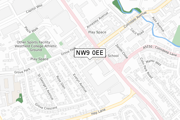 NW9 0EE map - large scale - OS Open Zoomstack (Ordnance Survey)