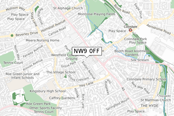 NW9 0FF map - small scale - OS Open Zoomstack (Ordnance Survey)