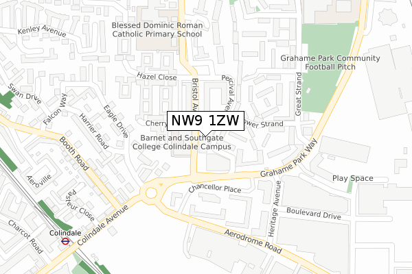 NW9 1ZW map - large scale - OS Open Zoomstack (Ordnance Survey) NW9 1ZW map - large scale - OS Open Zoomstack (Ordnance Survey)