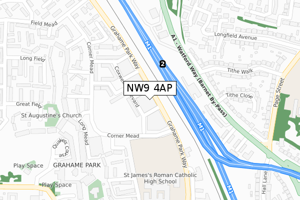 NW9 4AP map - large scale - OS Open Zoomstack (Ordnance Survey)