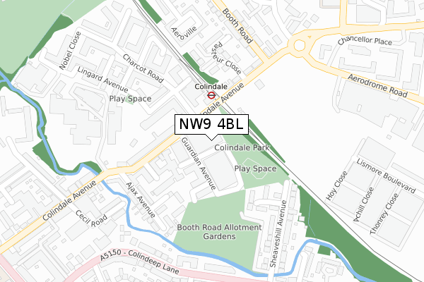 NW9 4BL map - large scale - OS Open Zoomstack (Ordnance Survey)