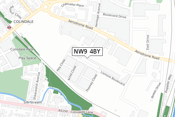 NW9 4BY map - large scale - OS Open Zoomstack (Ordnance Survey)