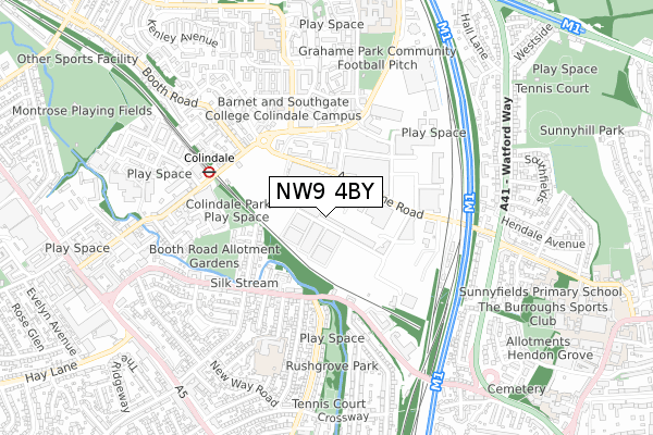 NW9 4BY map - small scale - OS Open Zoomstack (Ordnance Survey)
