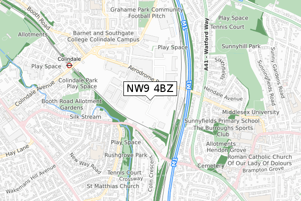 NW9 4BZ map - small scale - OS Open Zoomstack (Ordnance Survey) NW9 4BZ map - small scale - OS Open Zoomstack (Ordnance Survey)
