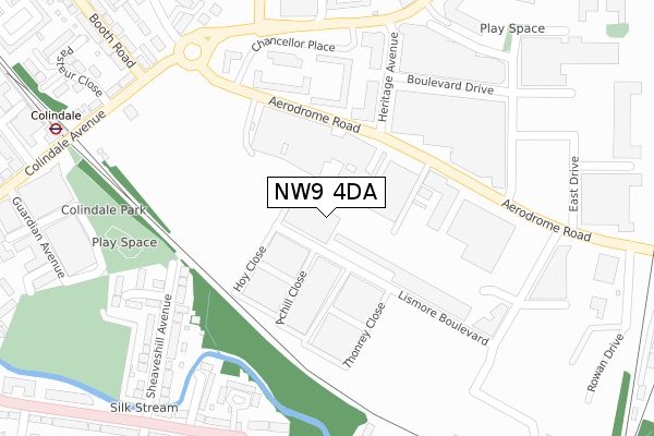 NW9 4DA map - large scale - OS Open Zoomstack (Ordnance Survey)