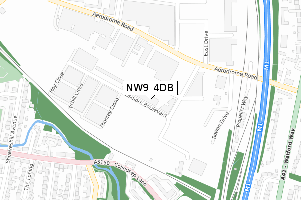 NW9 4DB map - large scale - OS Open Zoomstack (Ordnance Survey)