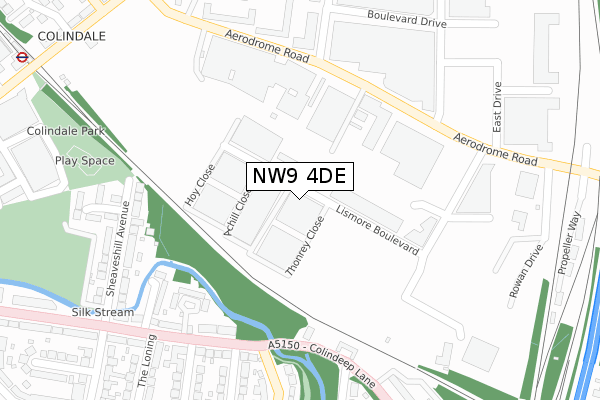NW9 4DE map - large scale - OS Open Zoomstack (Ordnance Survey)