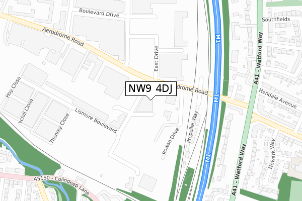NW9 4DJ map - large scale - OS Open Zoomstack (Ordnance Survey)