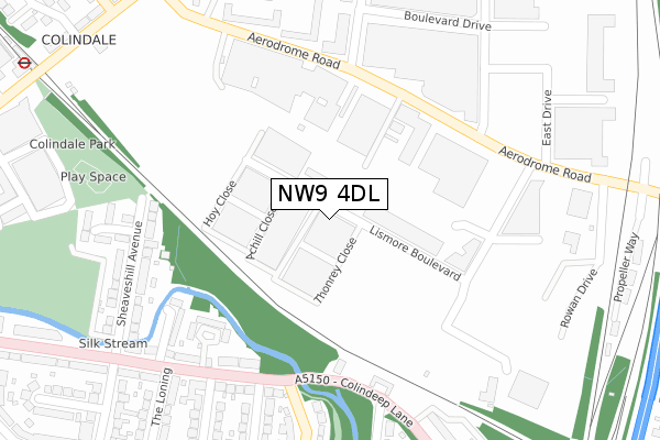 NW9 4DL map - large scale - OS Open Zoomstack (Ordnance Survey)