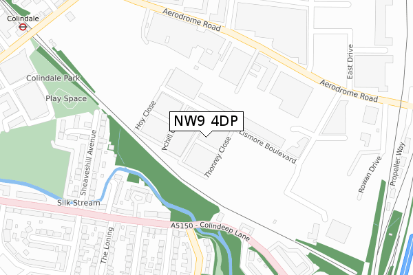 NW9 4DP map - large scale - OS Open Zoomstack (Ordnance Survey)