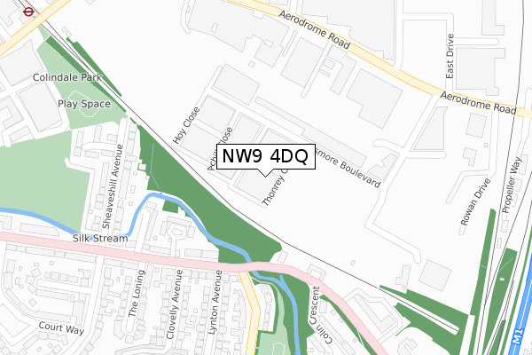 NW9 4DQ map - large scale - OS Open Zoomstack (Ordnance Survey)