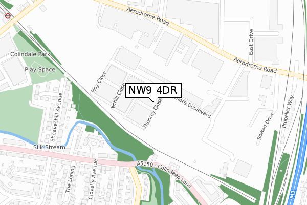 NW9 4DR map - large scale - OS Open Zoomstack (Ordnance Survey)