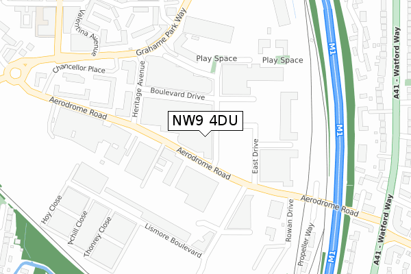 NW9 4DU map - large scale - OS Open Zoomstack (Ordnance Survey)